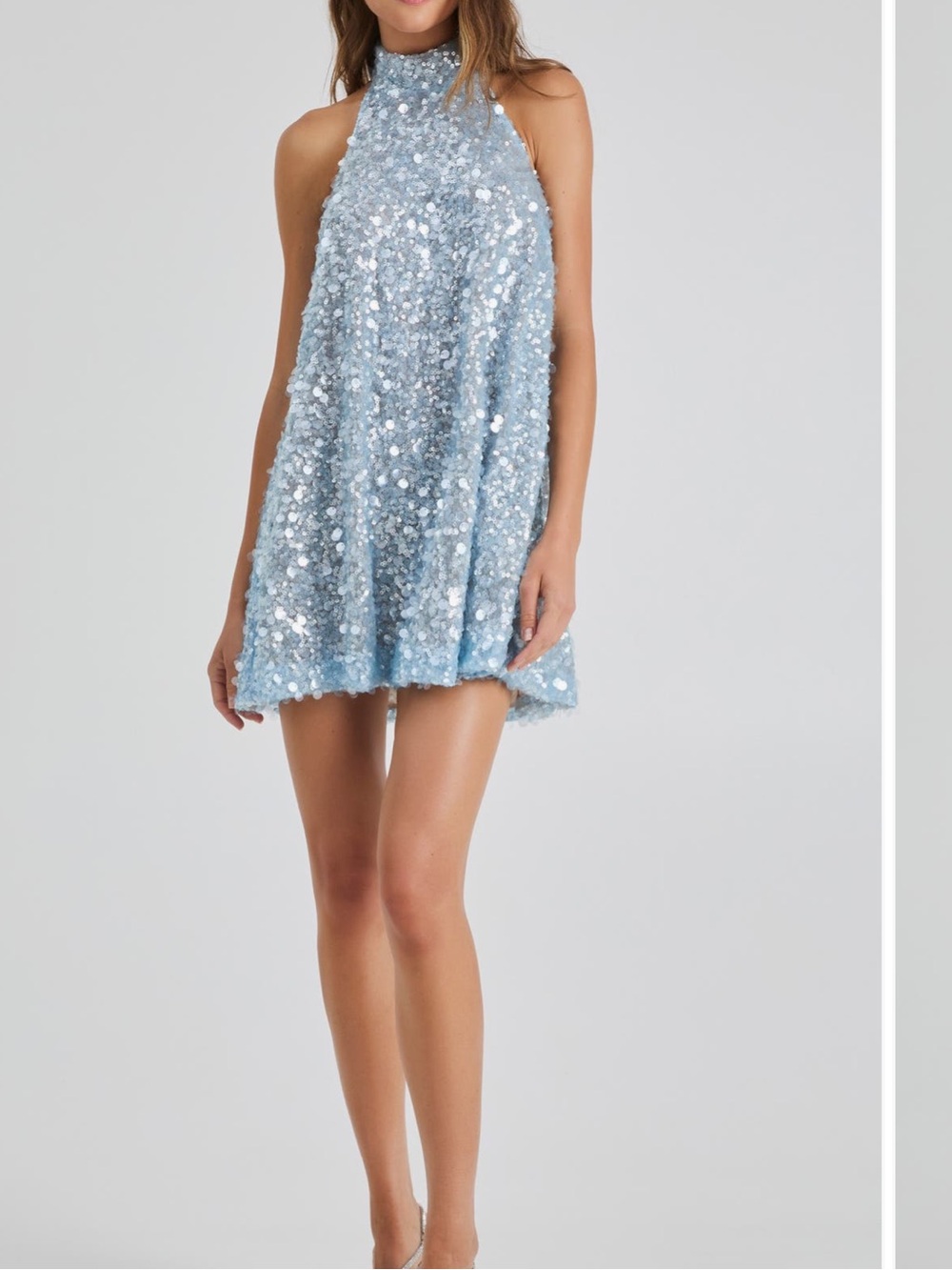 HELSI Megan Sequin Mini Dress Icy Blue